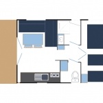 Exemple d'implantation Access 2 Chambres - Camping Bela Basque Anglet