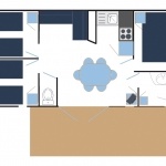 Exemple d'implantation Mobil-home Confort 3 Chambres - Camping Pays Basque